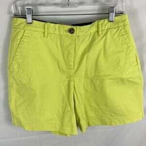 Boden Rachel Chino Shorts Neon Green Yellow Size 8 6"